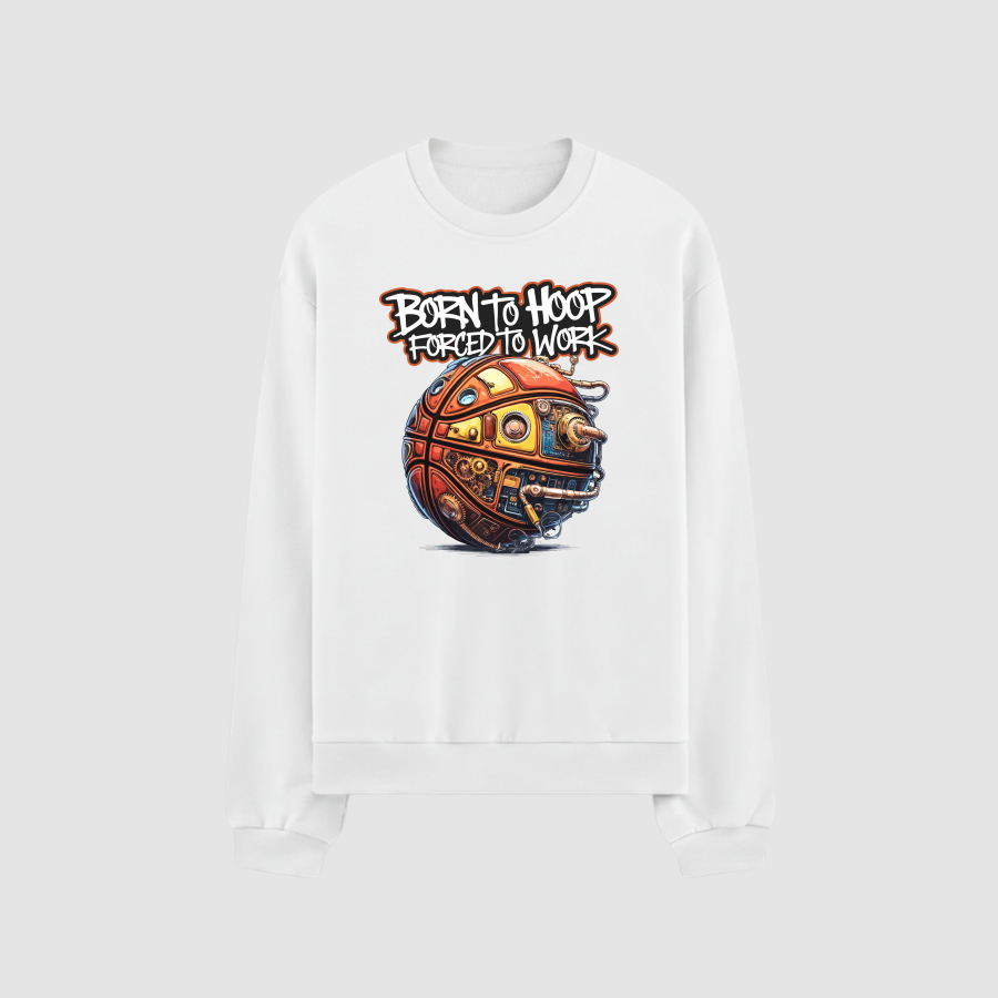 Sweatshirt Oversize Premium Kadın Beyaz